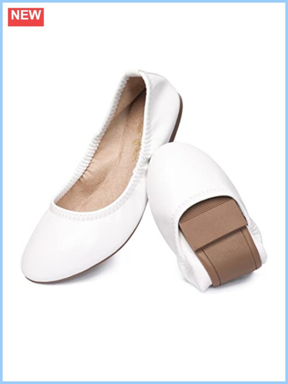 Ballet Flats Round Toe Slip On Foldable Portable Travel Shoes